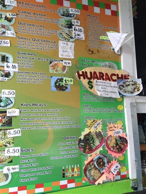 Menu Of Los Costenos Taco Truck In Chehalis WA 98532