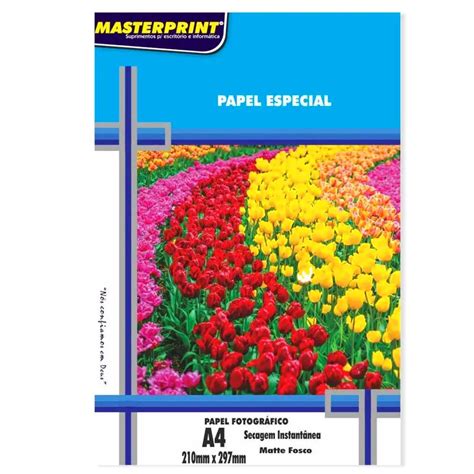 Papel Fotográfico A4 Matte 170g m2 Fosco C 100 Folhas Masterprint Lupel