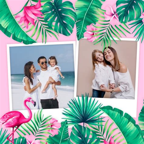 Pink Flamingos Collage Design Template Pixiz