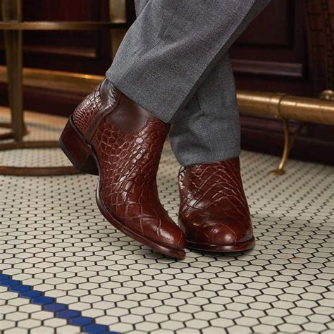 Mens Alligator Skin Cowboy Boots American Gator Boot The Austin