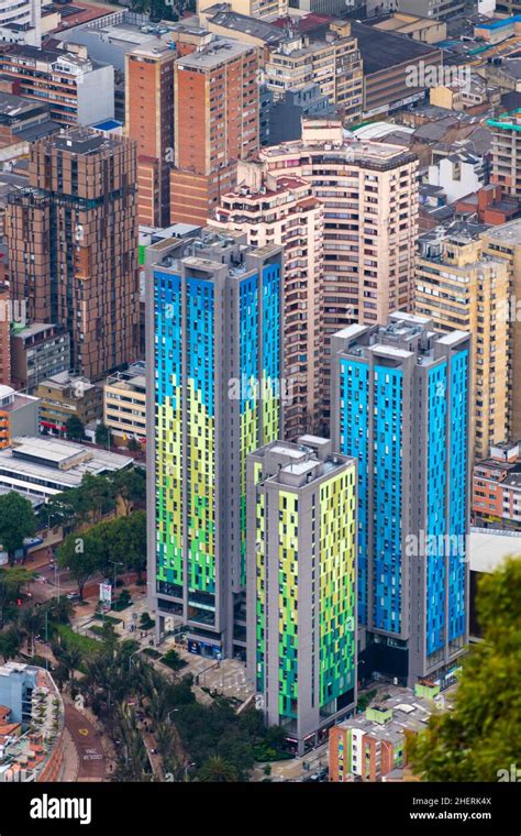 Colorful High Rise Skyscrapers In The Central Bogota Colombia South