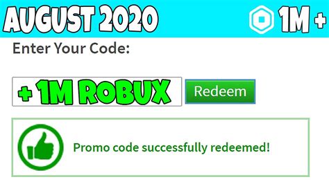 August 2020 All New Promocodes In Roblox Working Youtube