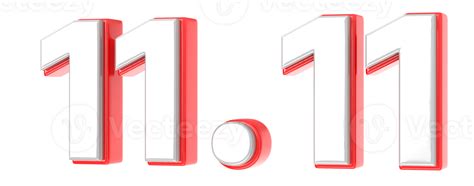 11.11 Sale 3D Number Illustration Concept Design 36298758 PNG