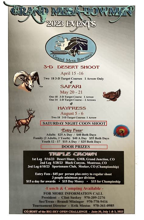 Scheduled Events – Grand Mesa Bowmen