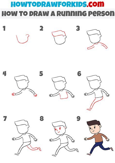 How To Draw A Running Person Easy Drawing Tutorial For Kids – NBKomputer