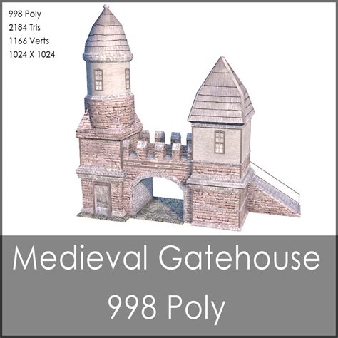 3d model medieval gatehouse