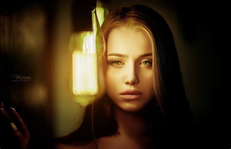 Wallpaper ID Face Blonde Women Alexandra Danilova P Pink Lipstick Lights