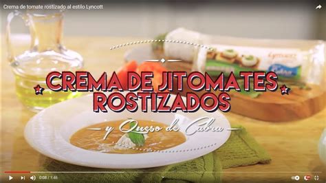 Crema De Tomate Rostizado Al Estilo Lyncott YouTube