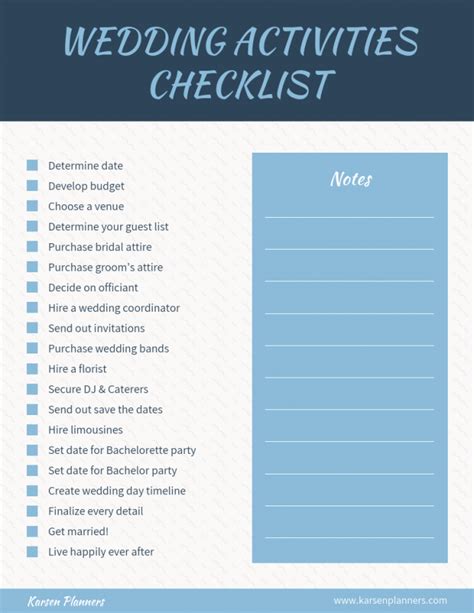 Simple Wedding Checklist Gotilo