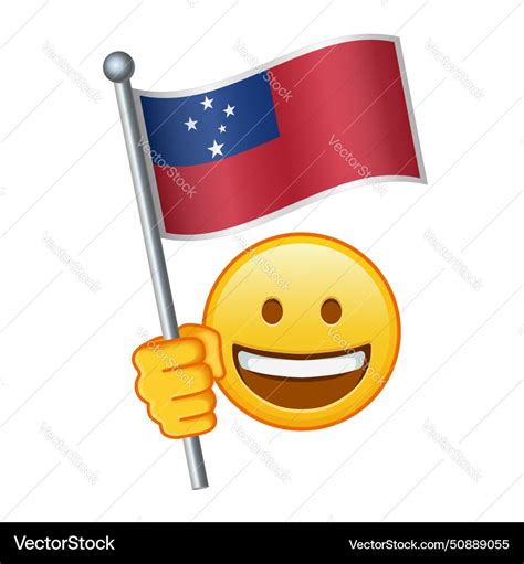 Emoji with samoa flag large size of yellow Vector Image