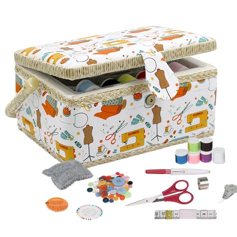 Caixas Organizadoras Para Costura - Caixa de Costura Média com Acessórios: Organizador Completo para DIY e ...