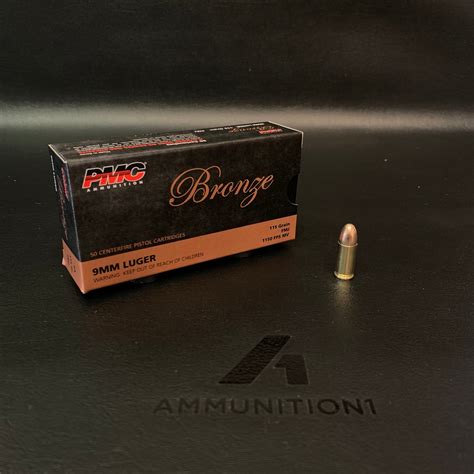 Pmc Bronze 9mm 115 Gr Fmj 50 Rnd Bx Ammunition1