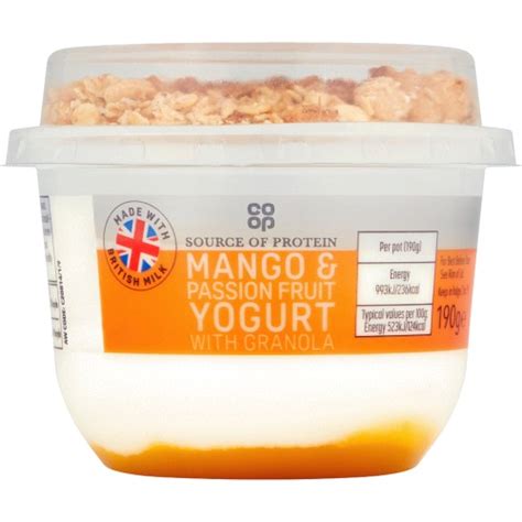 Co Op Mango Passion Fruit Yogurt With Granola G Compare Prices