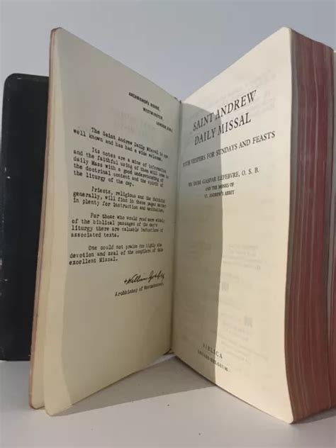 RARE SAINT ANDREW Daily Missal By Dom Gaspar Lefebvre 1961 Black Red