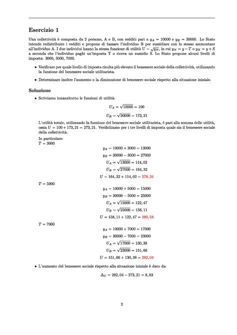 Esercitazione Soluzioni Scienza Delle Finanze Studocu