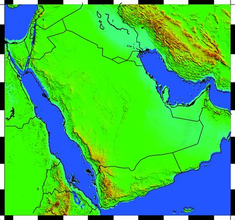 Saudi Arabia Map Elevation Saudi Arabia With The Upper Elevation