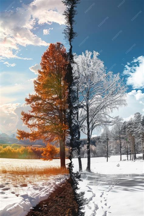 A split comparison view of summer versus winter seasons illustrates the