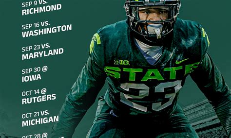 2023 Michigan State Spartans Football Schedule: Smartphone Wallpaper