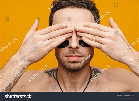 Close Portrait Brunette Mid Aged Shirtless Stock Photo Shutterstock