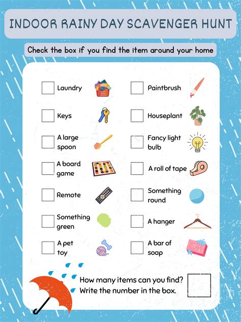 Free, Printable Indoor Scavenger Hunt for Kids | HGTV