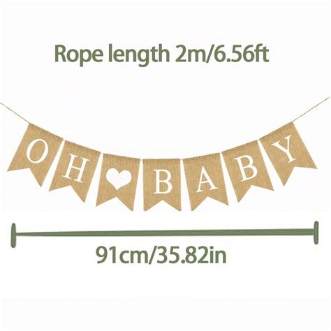 Set Baby Shower Decorations Decor Set Oh Baby Burlap Banner Sage Green Nude Confetti