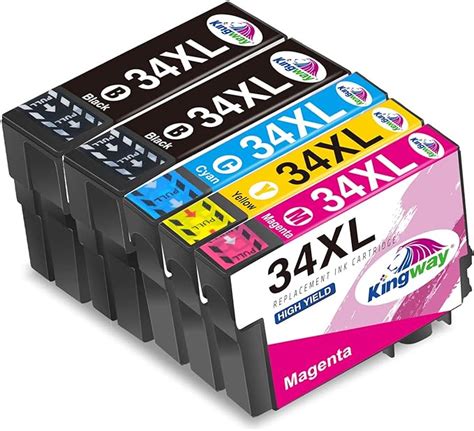 Kingway 34 34XL Druckerpatronen Ersatz für Epson 34XL T3471 T3472 T3473