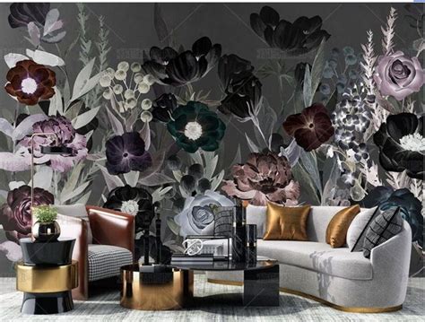 Dark Floral Wallpaper for Home Decor