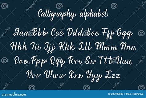 Handwritten Latin Alphabet. Cursive Black Letters. Vector Fonts Isolate ...