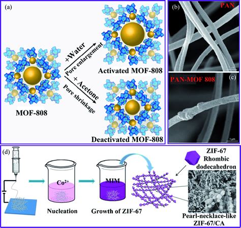 A The Activation Routes Of MOF 808 SEM Images Of The Nanofibrous