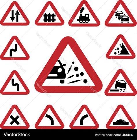 Color Traffic Signs Royalty Free Vector Image Vectorstock