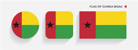 Premium Vector Guinea Bissau Flags Arranged In Round Square And