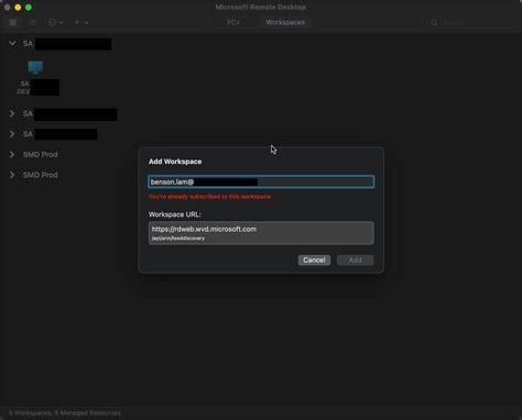 macOS Microsoft Remote Desktop client - Allow subscription to multiple ...