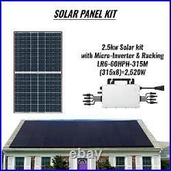 Kw Solar Panel Grid Tie Diy Kit With Micro Inverter Racking System