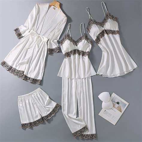 Viahda Pj Set Women Pajamas Five Piece Set With Suspender Pajamas Home