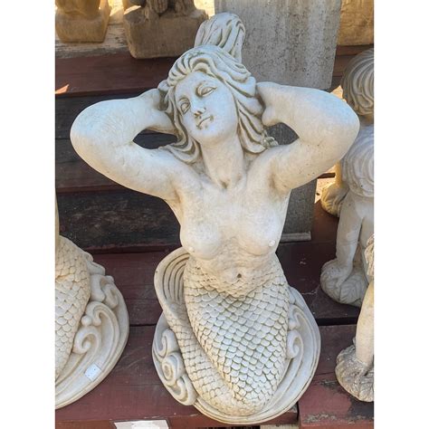 Mermaid Concrete Statue 1915 - Pots n Pots