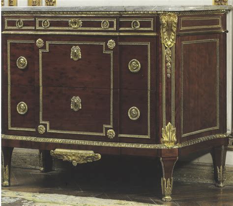 A Louis Xvi Gilt Bronze Mounted Mahogany Commode Attributed To Jean