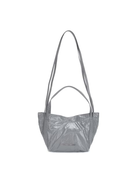 MUSINSA MATIN KIM GLOSSY TWO WAY MINI BAG IN GREY