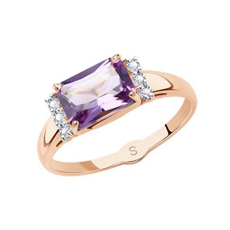 Sokolov Damenring Aus Rotgold Mit Zirkonia Und Amethyst Online Kaufen