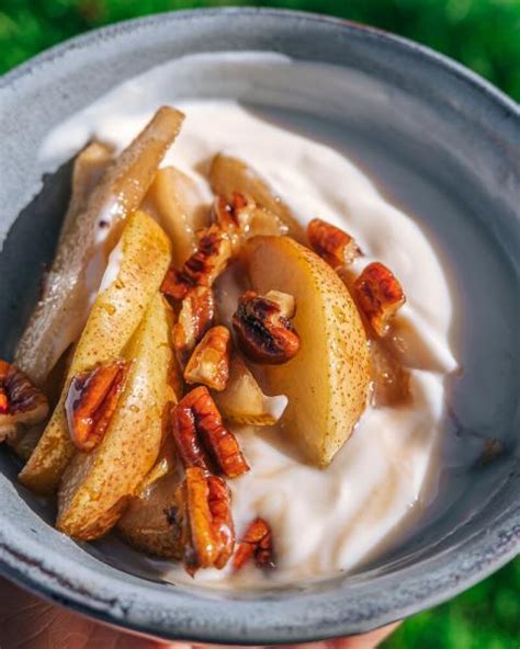 Simple Caramelized Pears With Pecans Recipe For Breakfast