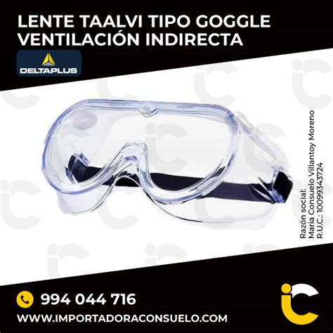 Lentes Goggle TAALVI ventilación indirecta DELTAPLUS