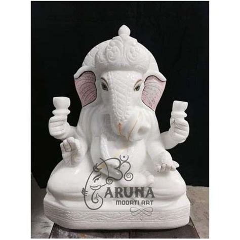 Durable Matte Finish White Marble Lord Ganesha Statue At Best Price In