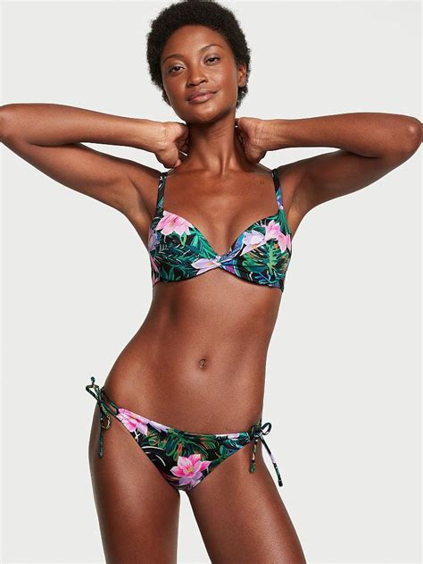 Büzgülü Çıkarılabilir Push Up Bikini Üstü Çiçekli Victoria s Secret