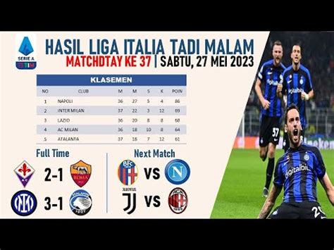 Hasil Liga Italia Pekan Ke Tadi Malam Inter Milan Vs Atalanta