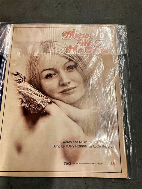 Mary Hopkin Those Were The Days Sheet Music First Print Reverb