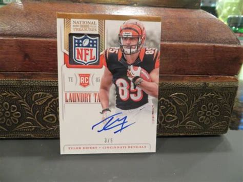 National Treasures Rookie Laundry Tag Autograph Bengals Tyler Eifert 3