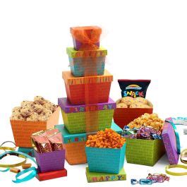 Broadway Basketeers Gourmet Food Gift Basket Tower For Birthdays