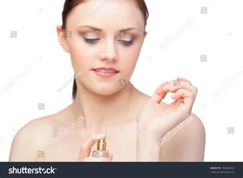 Beautiful Nude Model Spraying Perfume On Stock Photo Shutterstock