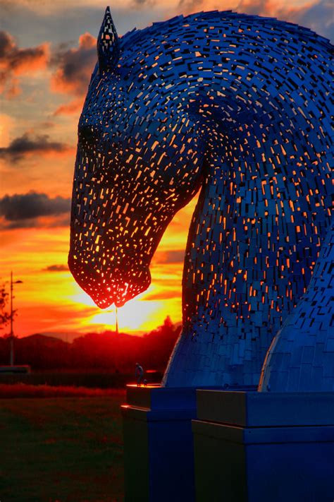 Kelpies At Sunset Rob Outram Flickr