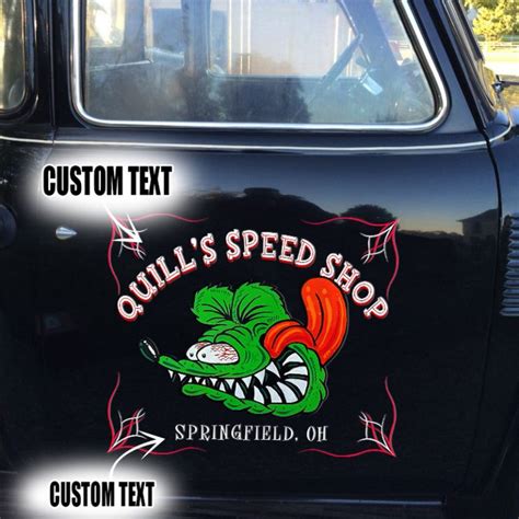 Pcs Personalized Hot Rod Garage Pinstripe Door Art Set Vinyl Stickers Rustypod