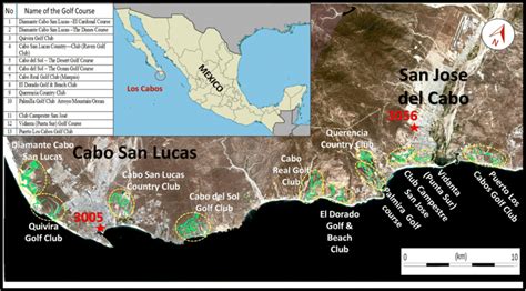 The tourist corridor of Los Cabos, position of the weather stations ...